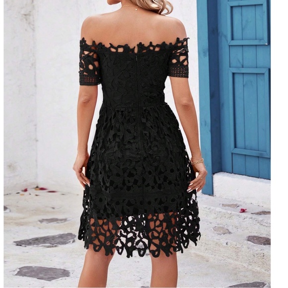 Luxe Embroidered Off Shoulder Party Evening Dress - Picture 11 of 14